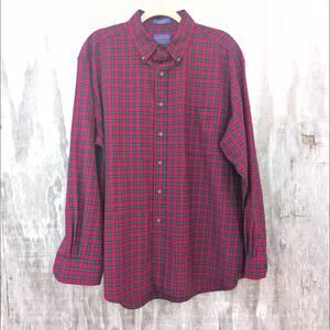 Vtg Sir Pendleton 100% Pure Wool RuthvenTartan Plaid Button Down Shirt Men's XL